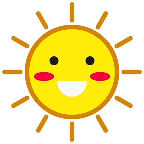 Emoticon Happy Smile Smiley Sun Weather Icon Free Download