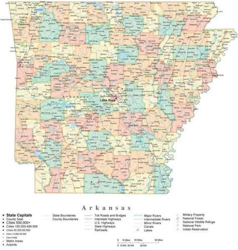 State Map Of Arkansas In Adobe Illustrator Vector Format
