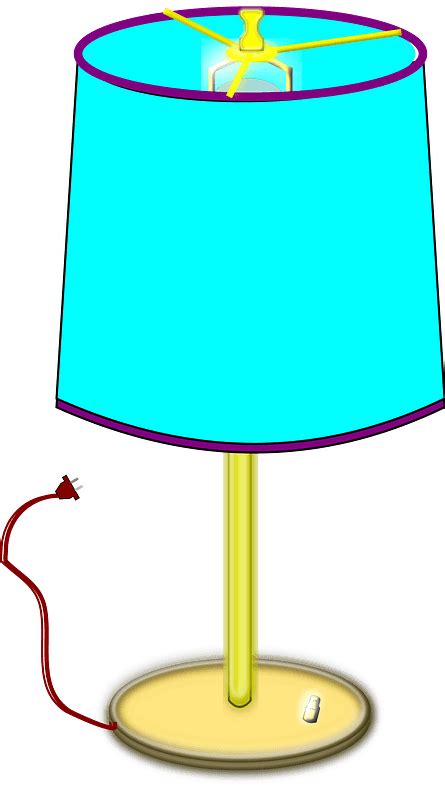 Table Lamp With Blue Shade Clipart Free Download Transparent Png