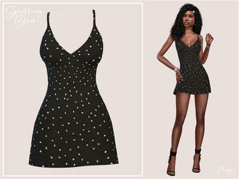 Sparkling Black Dress By Paogae From Tsr Sims 4 Downloads