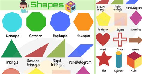 Shapes Different Shape Names With Useful List Types • 7esl Shape