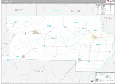 Clay County Ar Wall Map Premium Style By Marketmaps