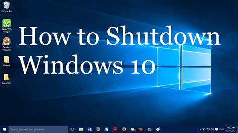 How To Shutdown Windows 10 Youtube