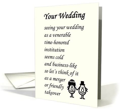 Your Wedding A Funny Wedding And Marriage Poem For The Bride And Groom