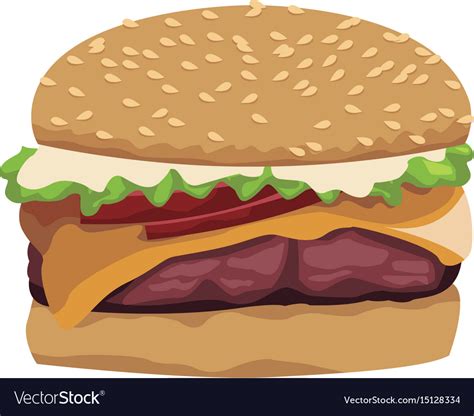 Realistic Hamburger Classic Burger American Vector Image