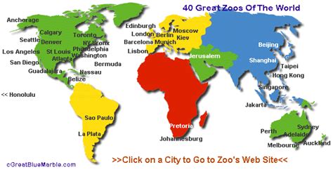 Great Blue Marble Zoos Famous World Zoos World Zoo Links Map Zoo