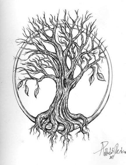 Tree Of Life Circle Tattoo Leaves 36 Ideas Oak Tree Tattoo Tree Of