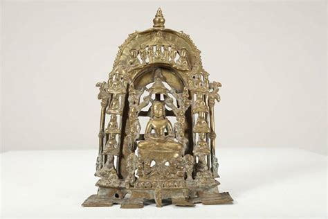 Arte Indiana A Brass Jain Altar With Adinath India