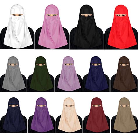 India Niqab Muslim Hijab Islamic Ramadon Veil Burqa Burka Nikab Single