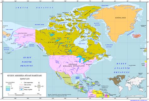 Kuzey Amerika Siyasi Haritası Harita Haritalar Dünya haritaları