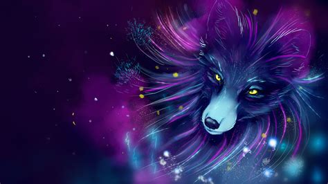 2560x1440 Wolf Head Fantasy Art Wallpaper Art Galaxy Wallpaper