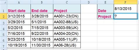 How To Vlookup Between Two Dates And Return Corresponding Value In Excel