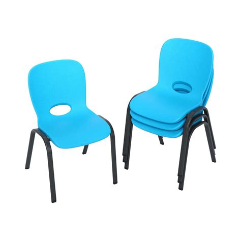 As your child grows, so does the desk & chair. Lifetime Children's Stacking Chairs 80472 4 Pack Glacier Blue
