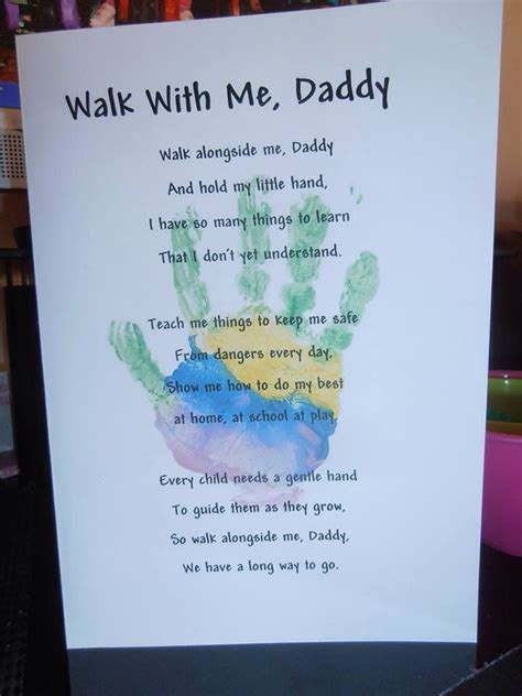 Handprint Poem Also Lovely With Footprints Fathers Day Crafts