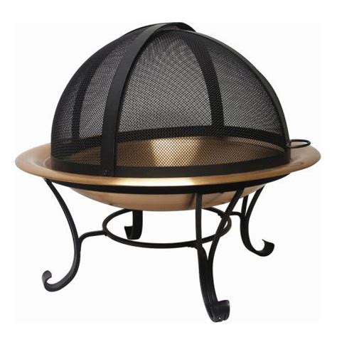 Siena 35 Inch Copper Finish Fire Pit And Dome Screen Fire Pits At