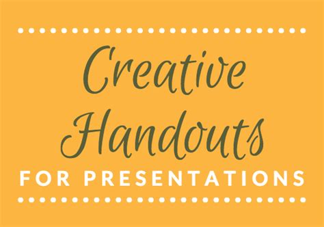 Creative Handouts For Presentations Engage Your Audience With Style