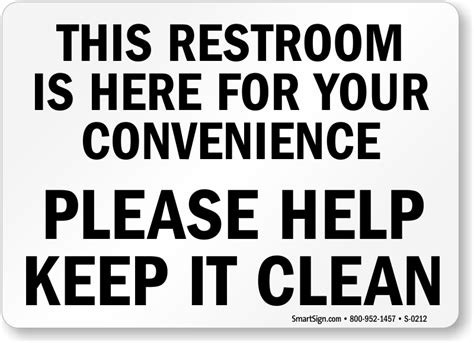 Keep Bathroom Clean Signs