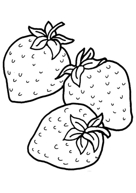 Coloring Pages Three Strawberry Coloring Page For Kids