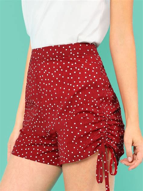 Drawstring Side Polka Dot Shorts Polka Dot Shorts Fashion Design