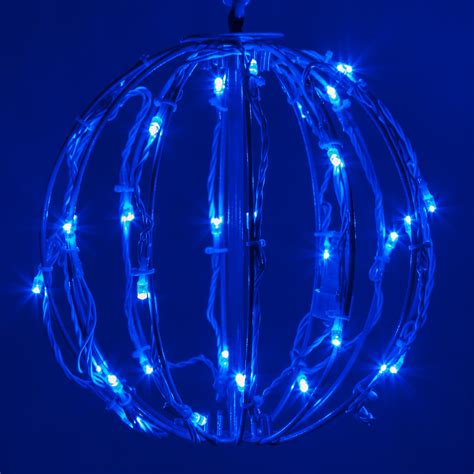 Blue Led Christmas Light Ball Fold Flat Blue Frame