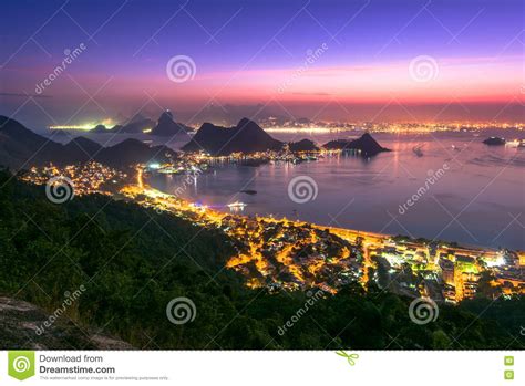 Beautiful Night View Of Rio De Janeiro Stock Photo Image