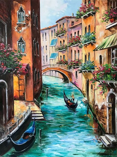 Original Venice Oil Painting On Canvas Venetian Art Italian Etsy