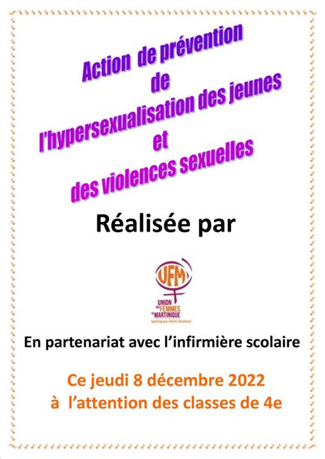 Action De Prévention De Lhypersexualisation Chez Les Jeunes Et Des