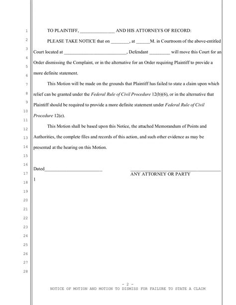 Sample Motion To Dismiss Under Rule 12b6 In United States District