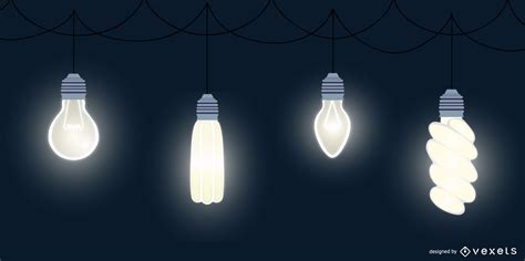 Light Bulb Flat Design Pack Vector Download