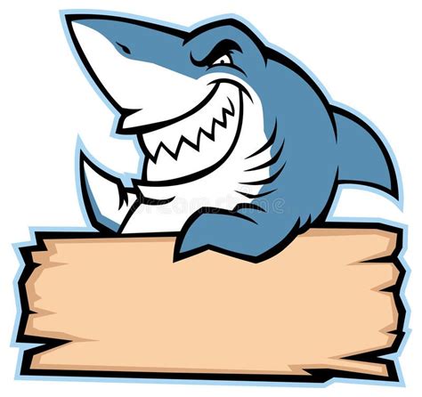 Shark Hold Wood Sign Stock Vector Image Of Space Evil 36104624