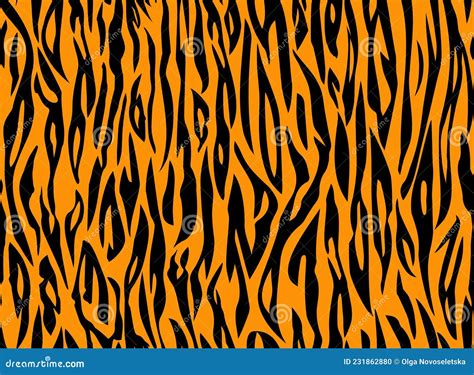 Vector Tiger Orange Black Stripe Pattern Tiger Seamless Tiling