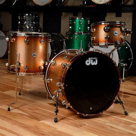 Dw Collectors Series 131622 3pc Cherrymahogany Drum Kit Copper Gl