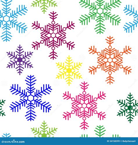 Seamless Background With Multi Colored Snowflakes Royalty Free Stock