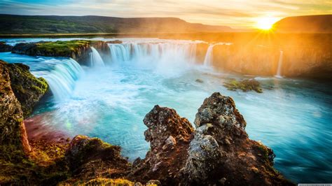 Nature Landscape Iceland Waterfall Wallpaper Coolwallpapersme