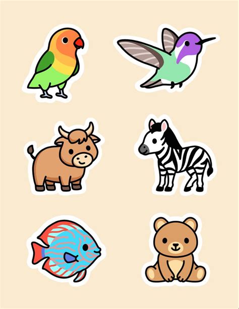 Cute Animal Sticker Pack 13 Sticker For Sale By Littlemandyart Cute