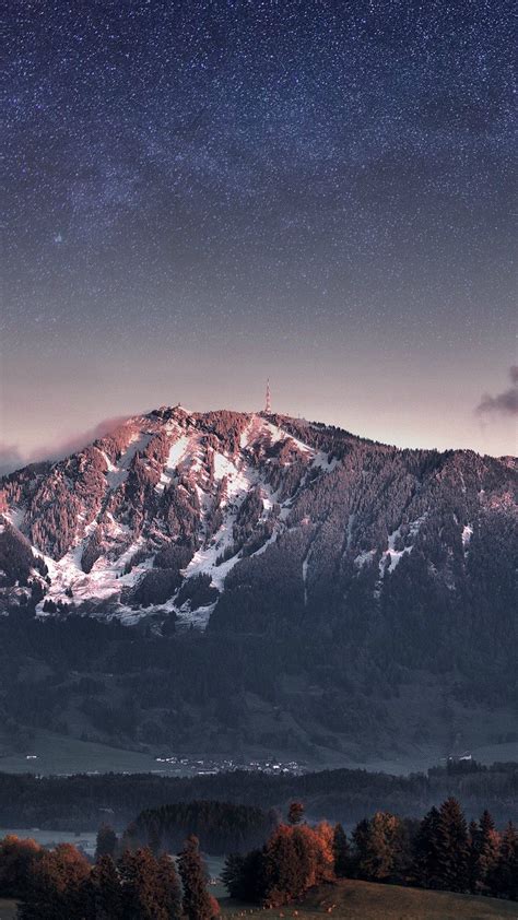 Switzerland Alps Mountains Stars Galaxy Iphone Wallpaper Iphone