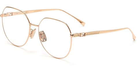 Fendi Angular Metal Frame Optical Glasses In Metallic Lyst