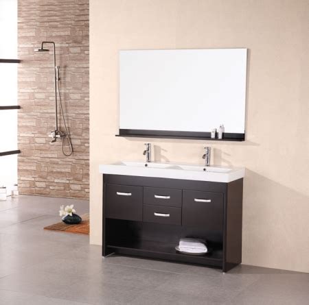 Totti wave 48 inch espresso modern bathroom vanity with counter. 48 Inch Modern Double Sink Bathroom Vanity in Espresso