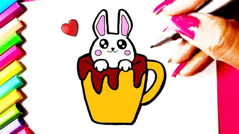 COELHO na Caneca Como desenhar coelhinho de Páscoa fofo Desenhos Kawaii