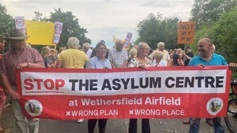 Wethersfield Protest At Airbase To Be Used For Asylum Seekers Bbc News
