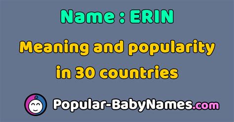The Name Erin Popularity Meaning And Origin Popular Baby Names