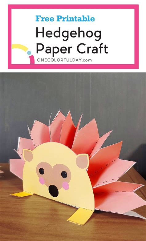 Free Printable Paper Hedgehog Craft Onecolorfulday Paper Crafts