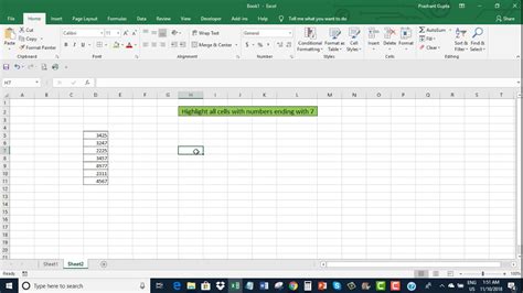 Ms Excel Highlight All Cells Ending With Certain Number Youtube
