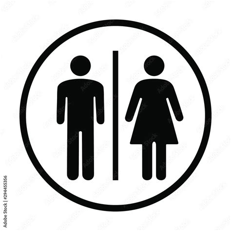 Lady Gentlemen Male Female Toilet Sign Vector Illustration Simply