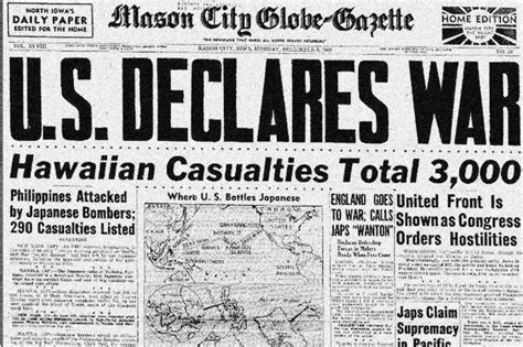 United States Declaration Of War Upon Japan World War 2 Facts