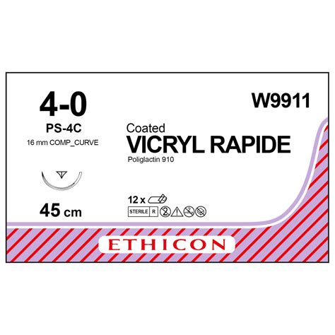 Vicryl Rapide Sutures 40 45cm Undyed Pack 12 Hillcroft