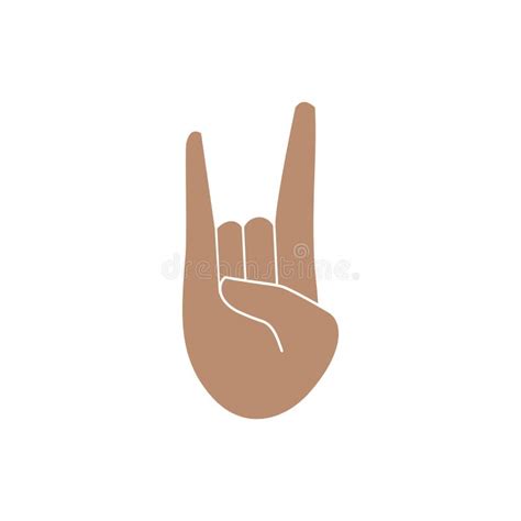 Hands Gesture Emoji Sign Of The Horns Rocker Symbol Stock Vector