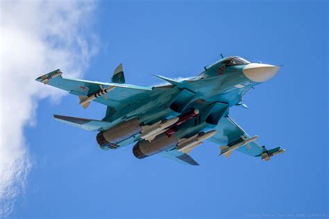 Blue And White Jet Fighter Aircraft Military Aircraft Sukhoi Su 34