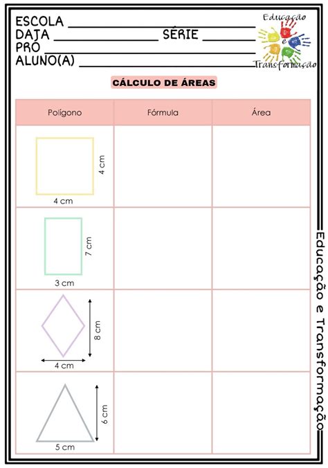 Atividades Sobre Areas De Figuras Planas Edukita