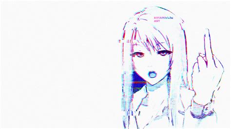 Glitch Anime Girl Wallpaper — Animwallcom
